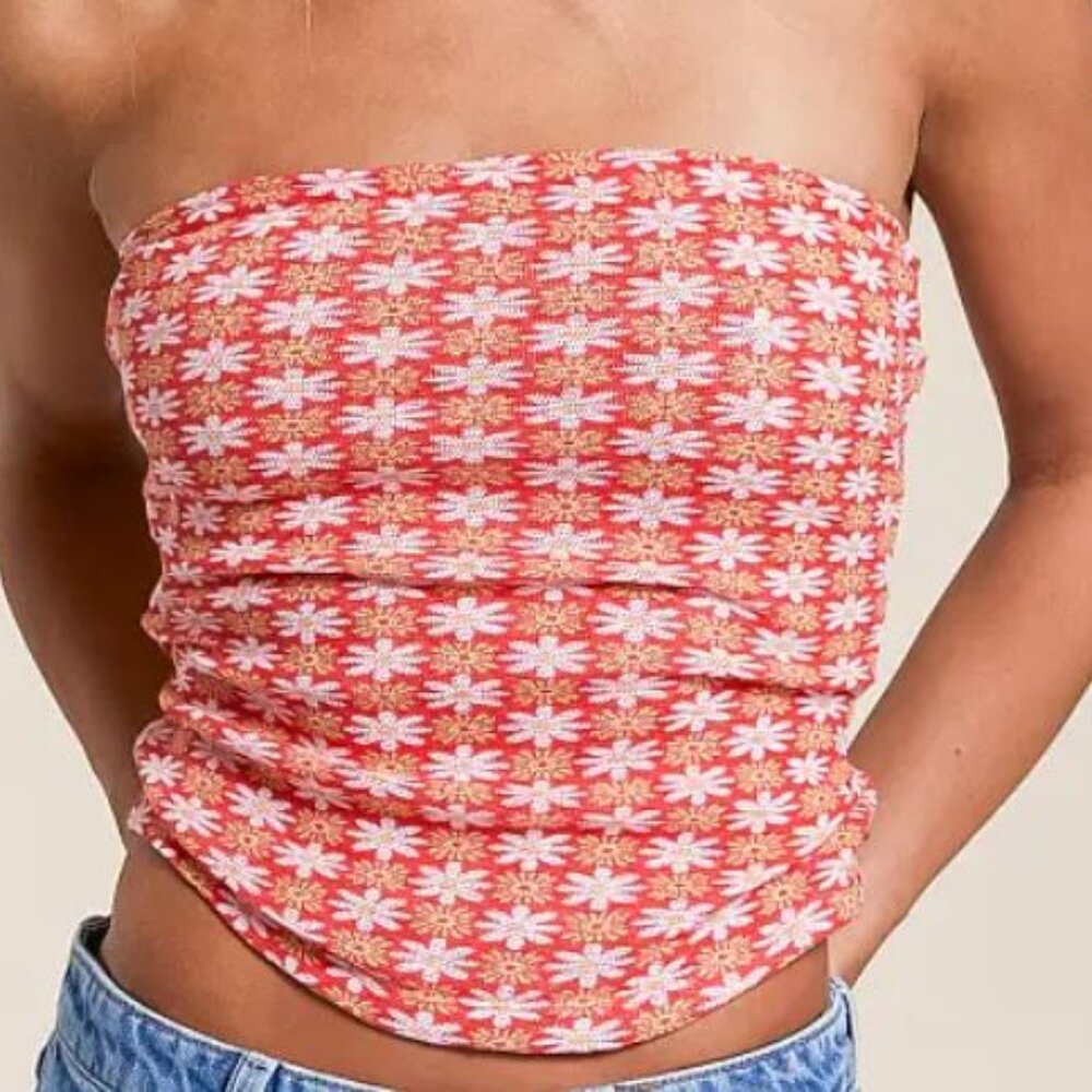 Free People Boulevard Floral Tube Top XL